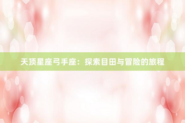 天顶星座弓手座：探索目田与冒险的旅程
