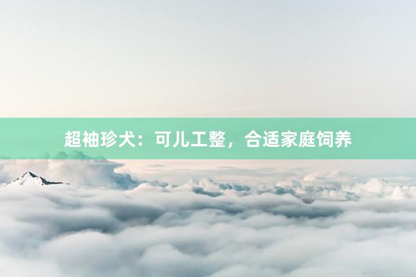 超袖珍犬：可儿工整，合适家庭饲养